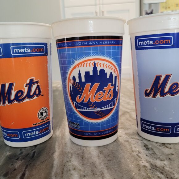 Lot Of 8 New York Mets Plastic Souvenir Cups Shea 2004 40th Year Subway Series - Picture 2 of 13